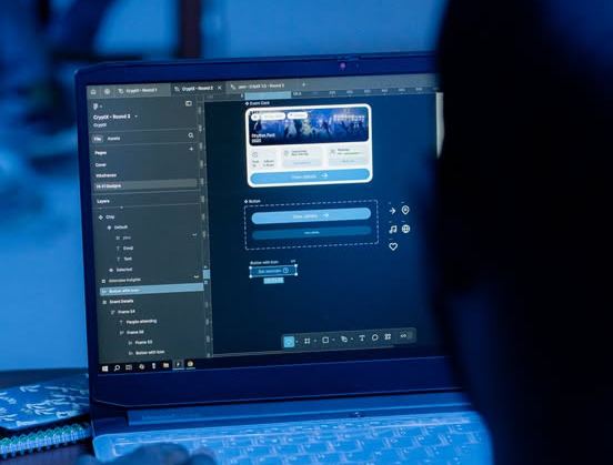 Designathon participant working on interface mockups